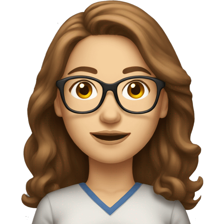 female scrum master with glasses and long brown hair emoji