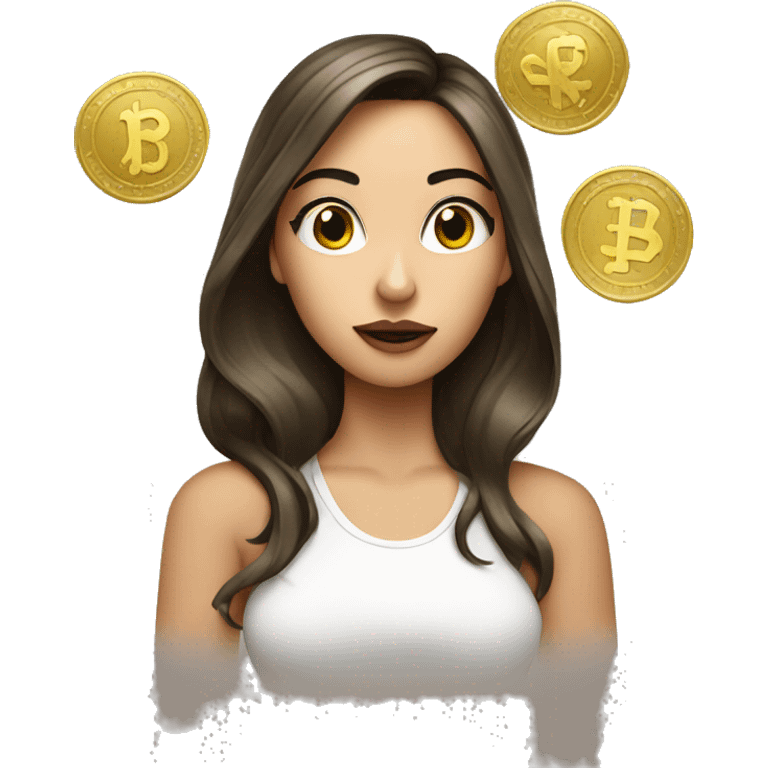 Brunette girl with blonde money piece blowing a kiss emoji