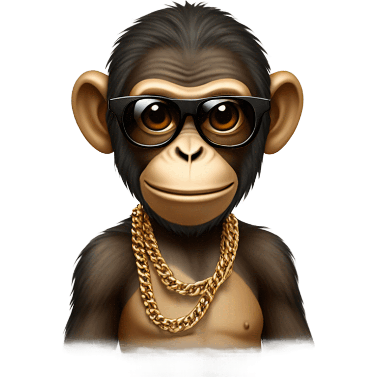 Monkey with chain wearing sunglasses smoking a cigar emoji