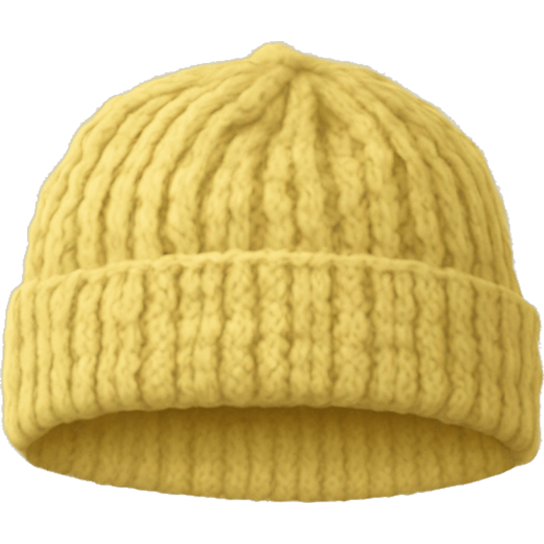 Pale yellow  knitted wool cap piece of clothing emoji