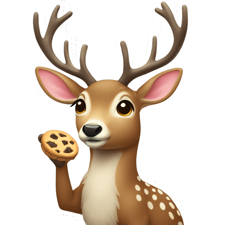 Deer from Japan eating cookie emoji