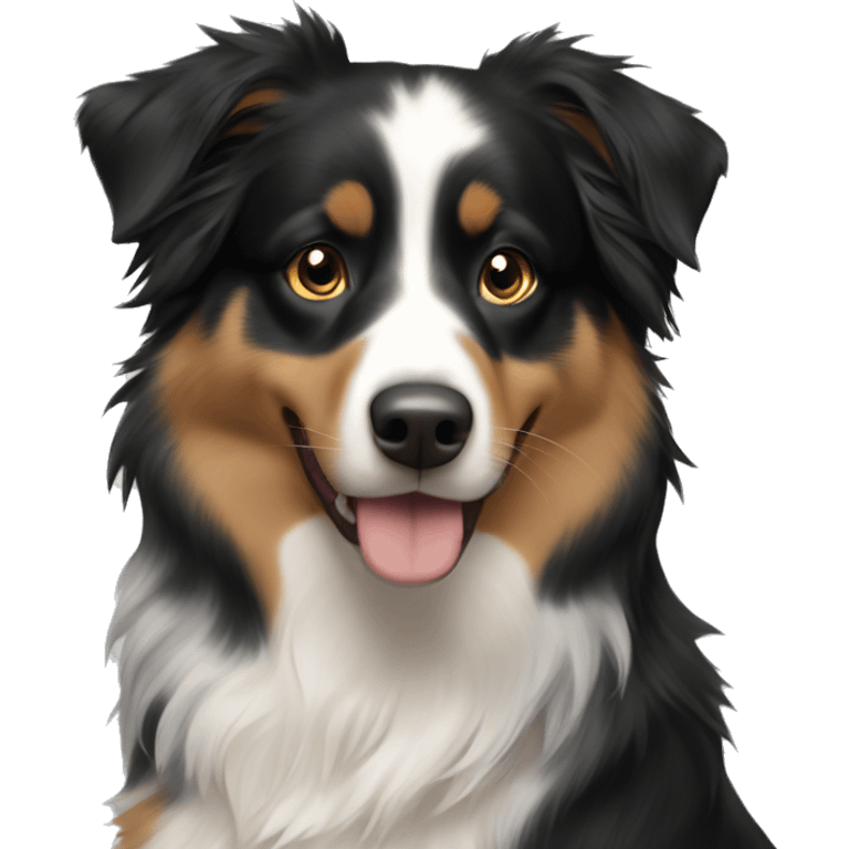 australian shepherd black tri with blonde girl emoji