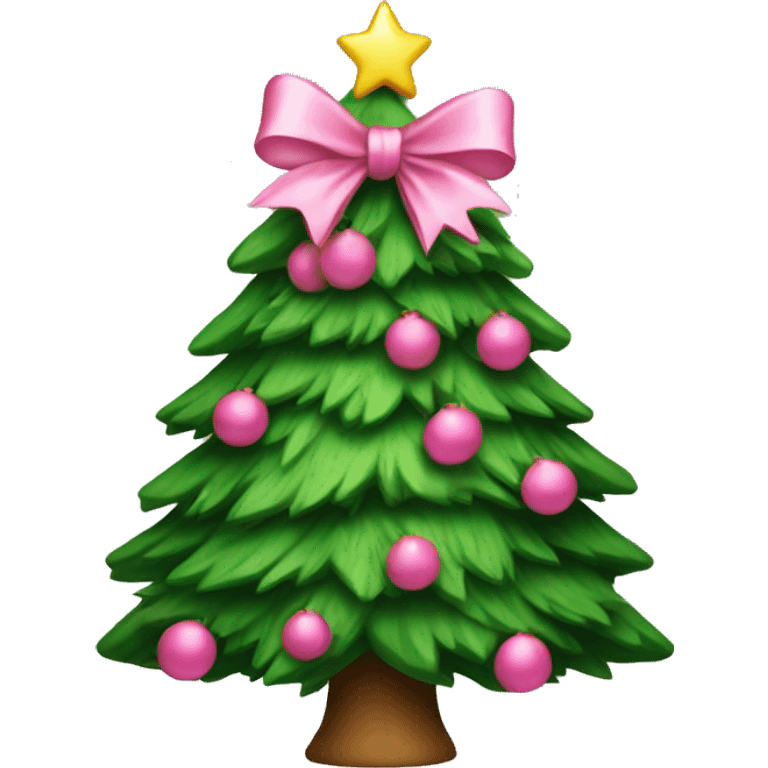 christmas tree with pink bow  emoji