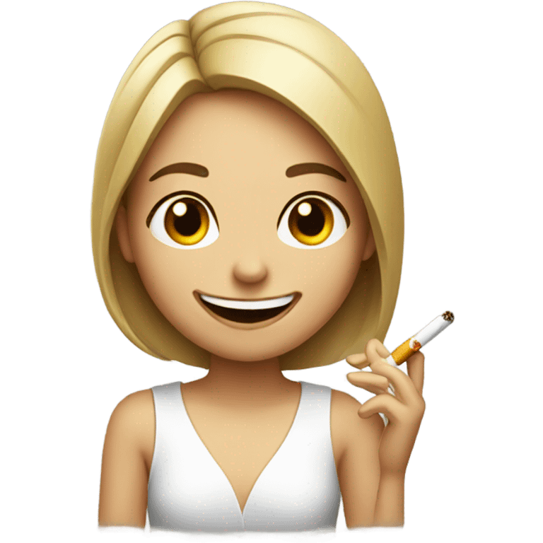 smiling girlwith cigarette emoji