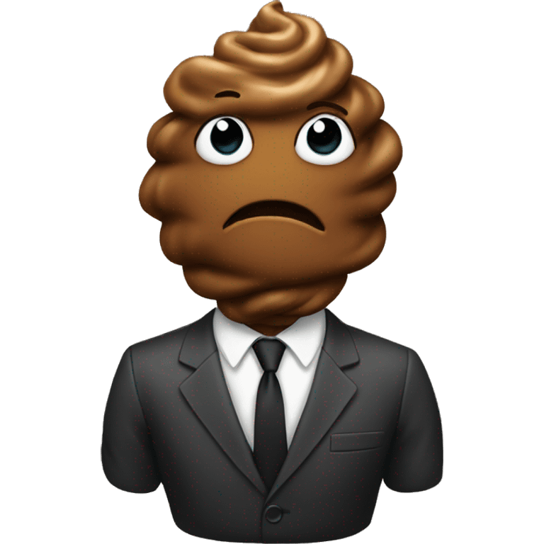 poop wearing a suit emoji