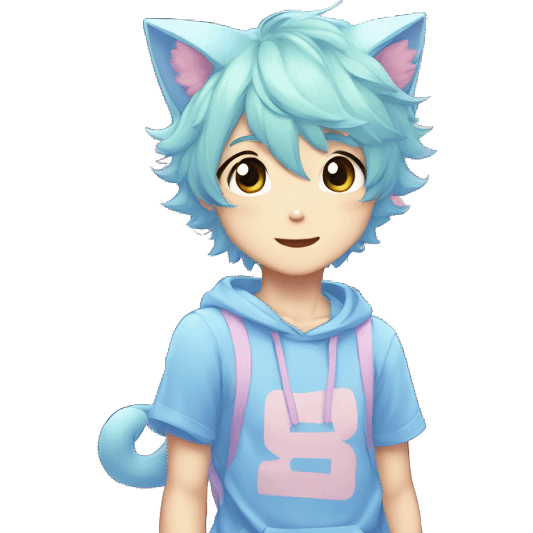 Cute Attractive Gorgeous Kawaii Pastel Anime Catboy emoji