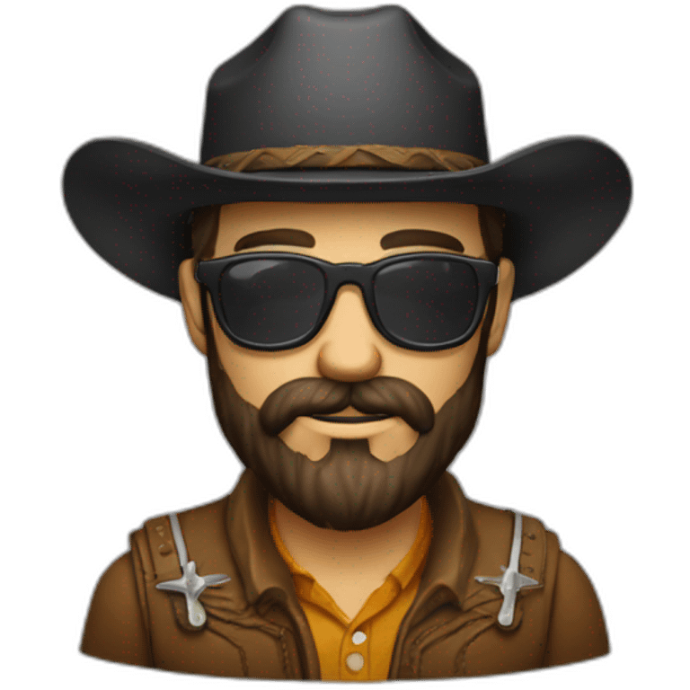 cowboy lunettes barbe emoji