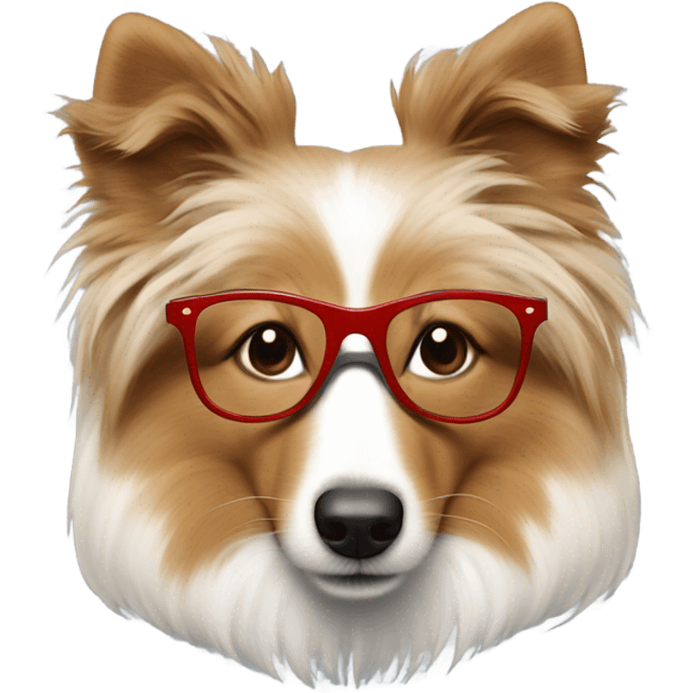 shetland sheepdog with cool glasses emoji