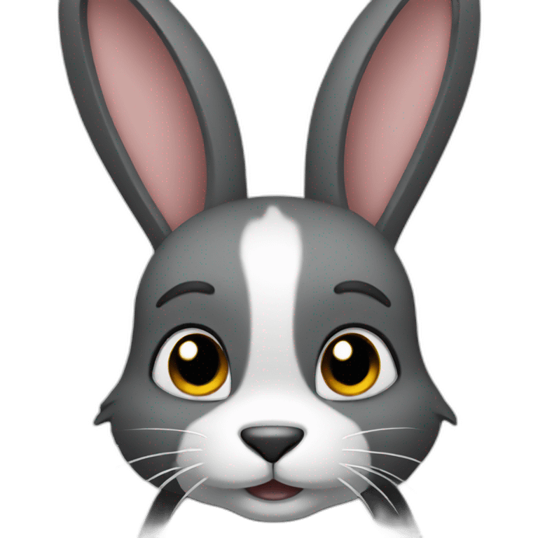 a black and grey rabbit emoji