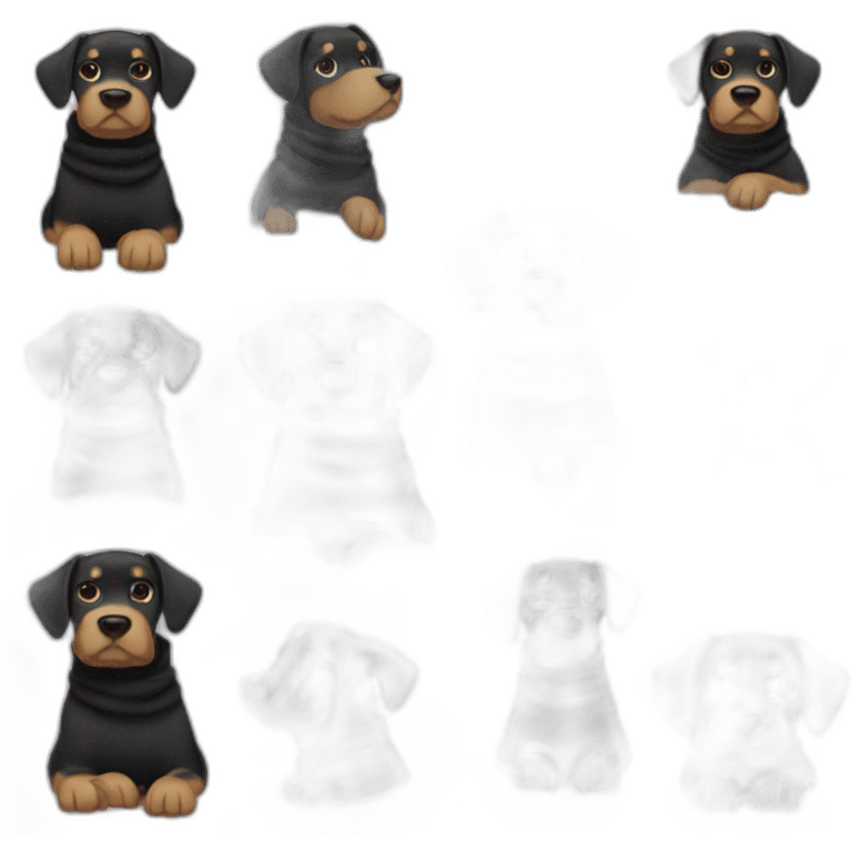 Dog dreasing black sweater emoji