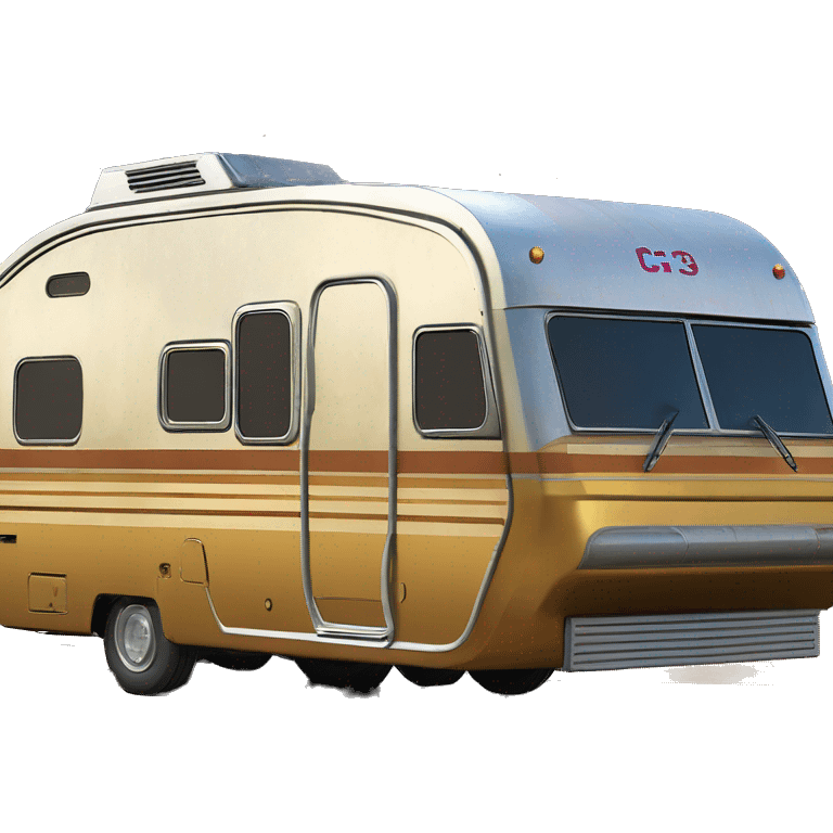  Side view 1973 Winnebago caravan C-3PO tarnished from space with rear wing  emoji