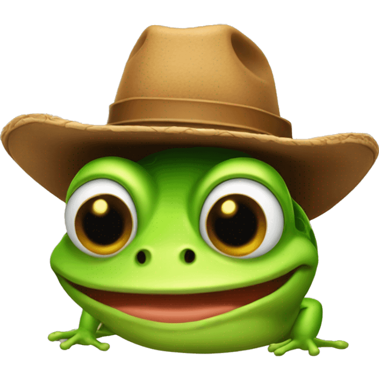 Frog with cowboy hat emoji