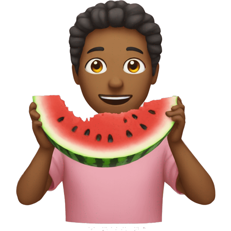 person eating watermelon emoji