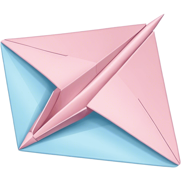 Pastel pink and pastel blue paper airplane  emoji