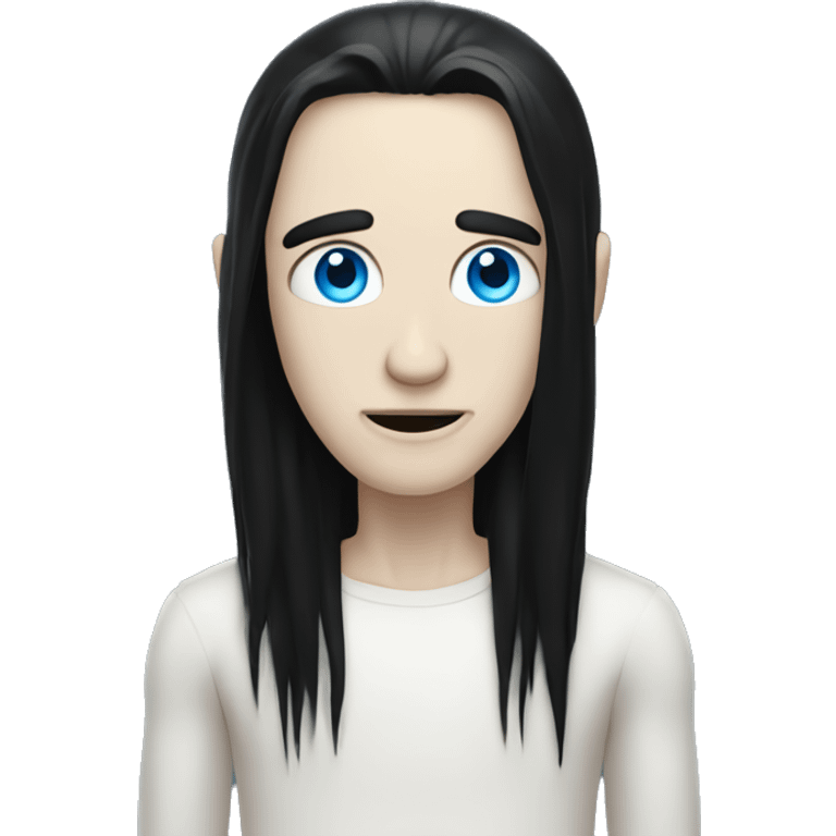 pale man with blue eyes and long black hair emoji