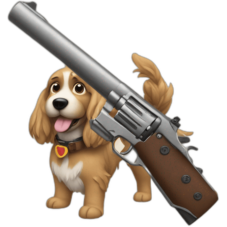 Gun with dog emoji