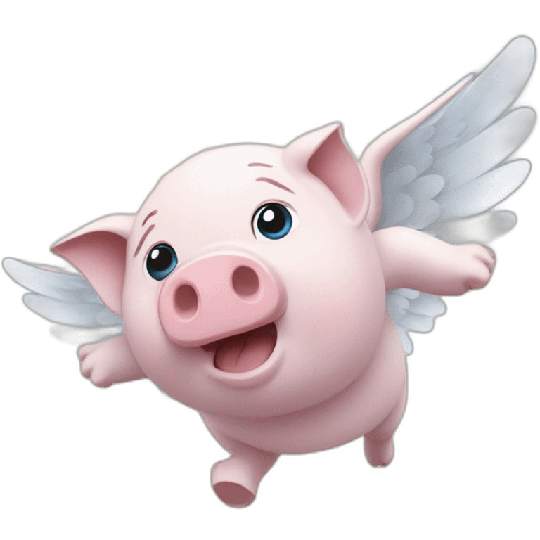 What if pigs could fly like angels in the blue sky emoji