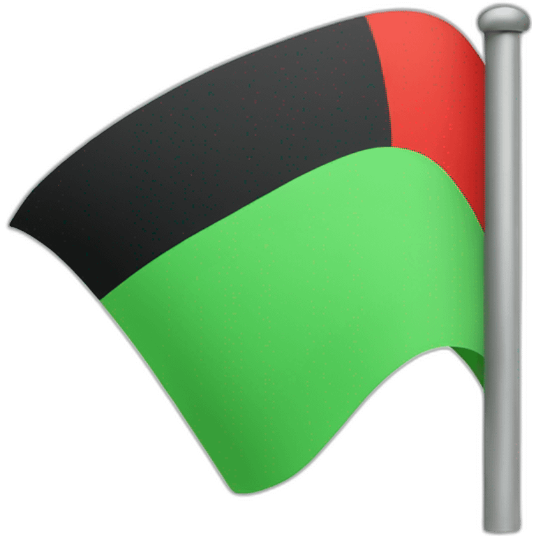 Flag with two horizontal green stripes at the top, red at the bottom and a horizontal black triangles emoji