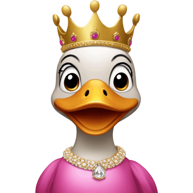 Duck with pink leotard and crown  emoji