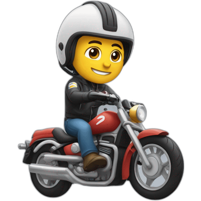 Un mec qui lève sur une moto emoji