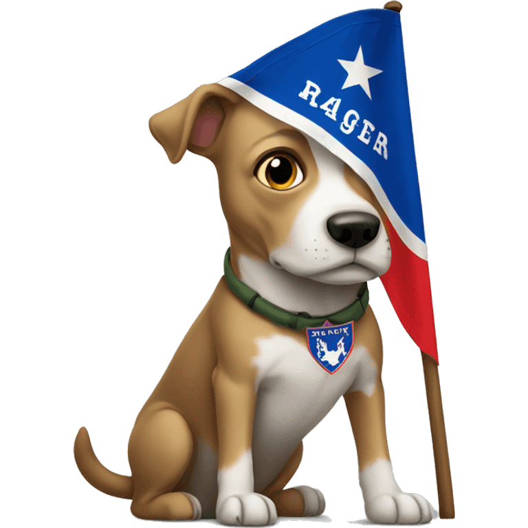 Dog with rangers flag emoji