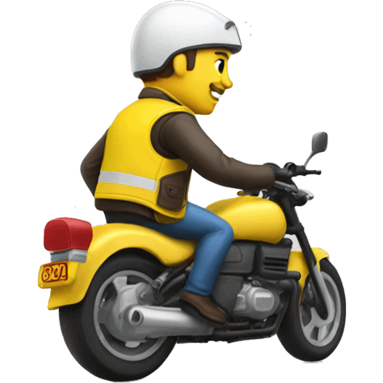 Un homme en gilet jaune sur une moto emoji