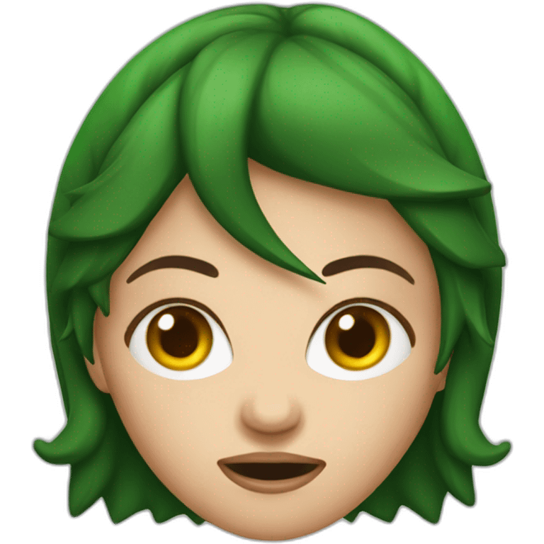 Brunette Female angry Christmas elf emoji