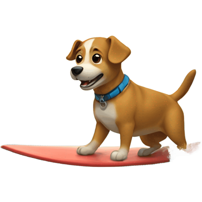 Dog surfing emoji