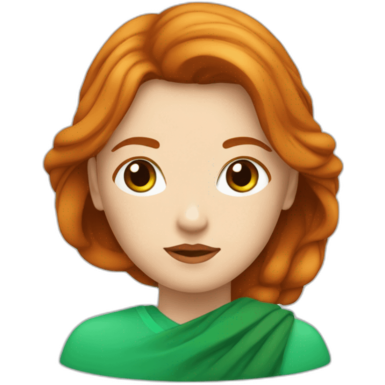 femme rousse avec un œil bleu et un œil vert qui fait de la méditation emoji