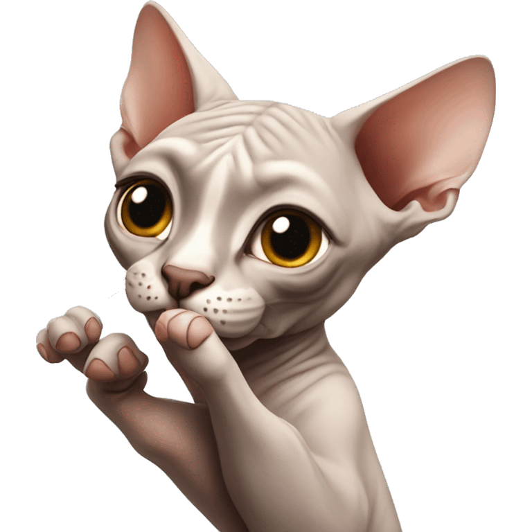 Sphynx cats high fiving emoji