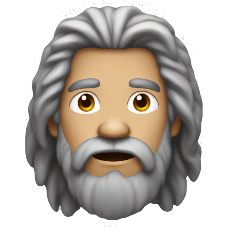 Caveman with long gray hair and goatee  emoji