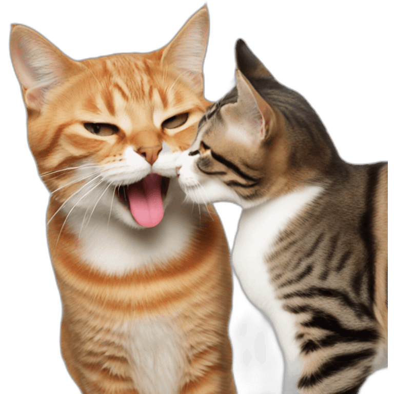 Cat licking another cat emoji