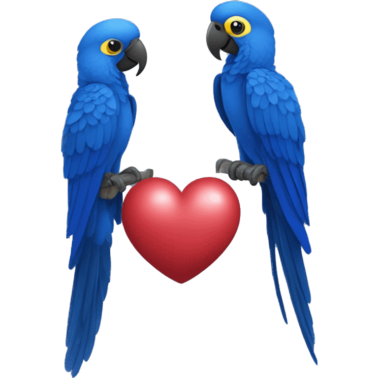 Hyacinth Macaw pair Full Body love with heart emoji