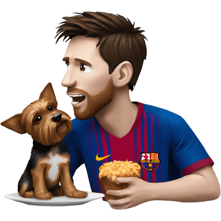 Messi eating a yorkie emoji