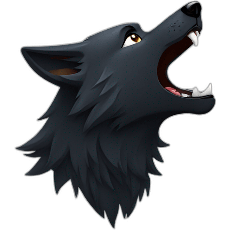 Black wolf howling  emoji