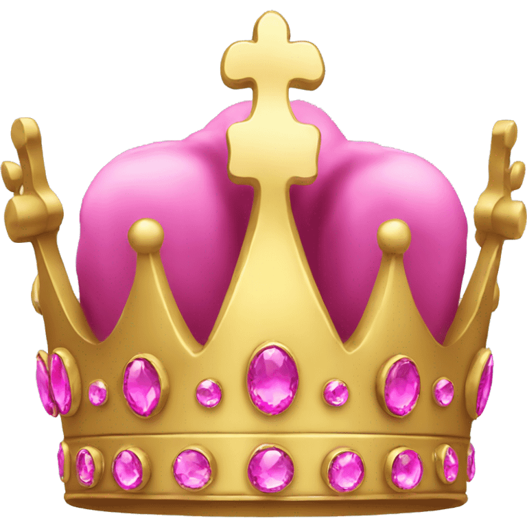 Gold crown with pink jewels emoji