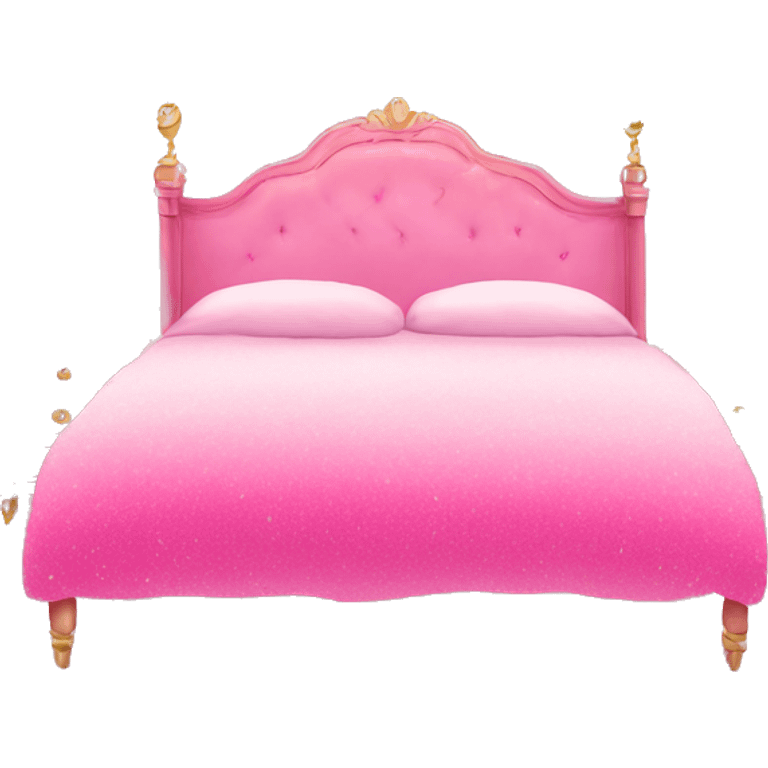 Pink ombre bed with glitter and chandelier  emoji