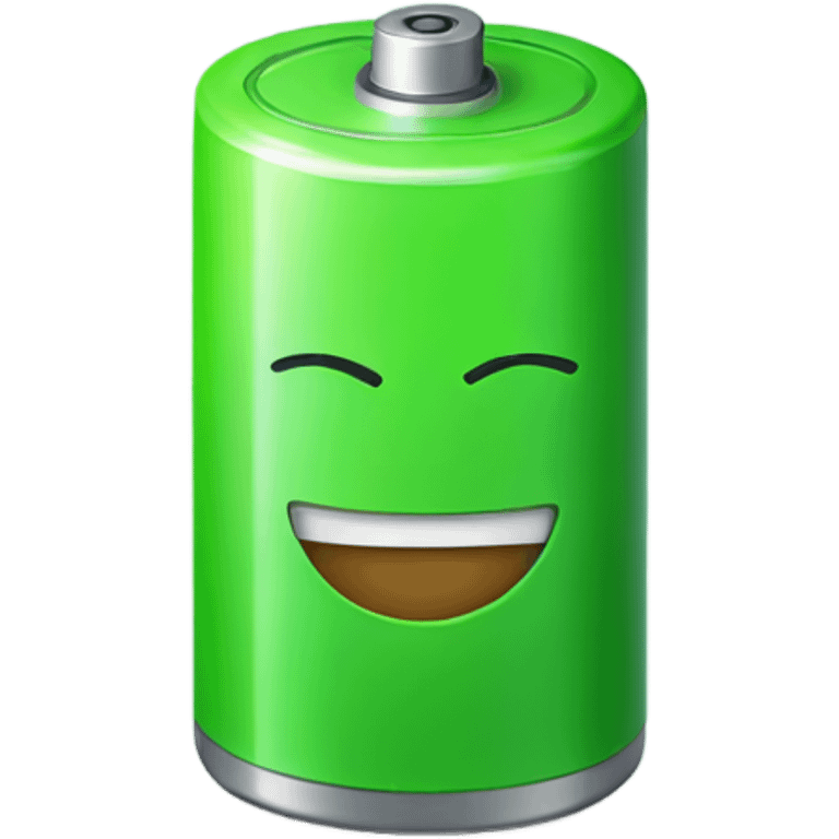 Green battery with discrete smile emoji