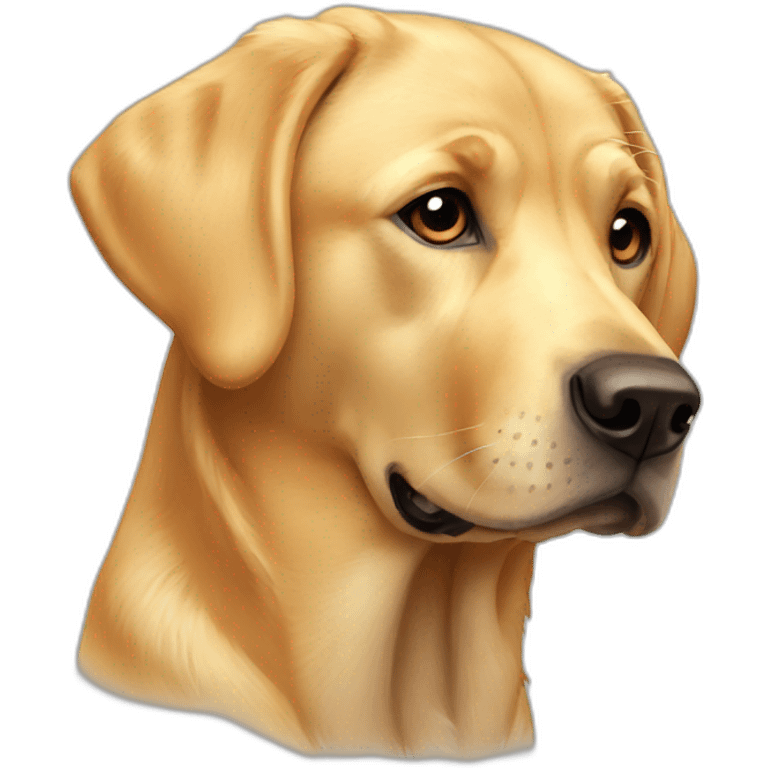 golden labrador named pixel emoji