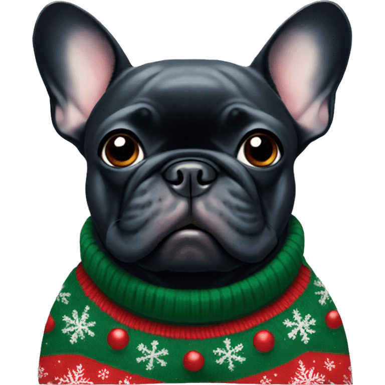 French Bulldog in christmas Sweater emoji