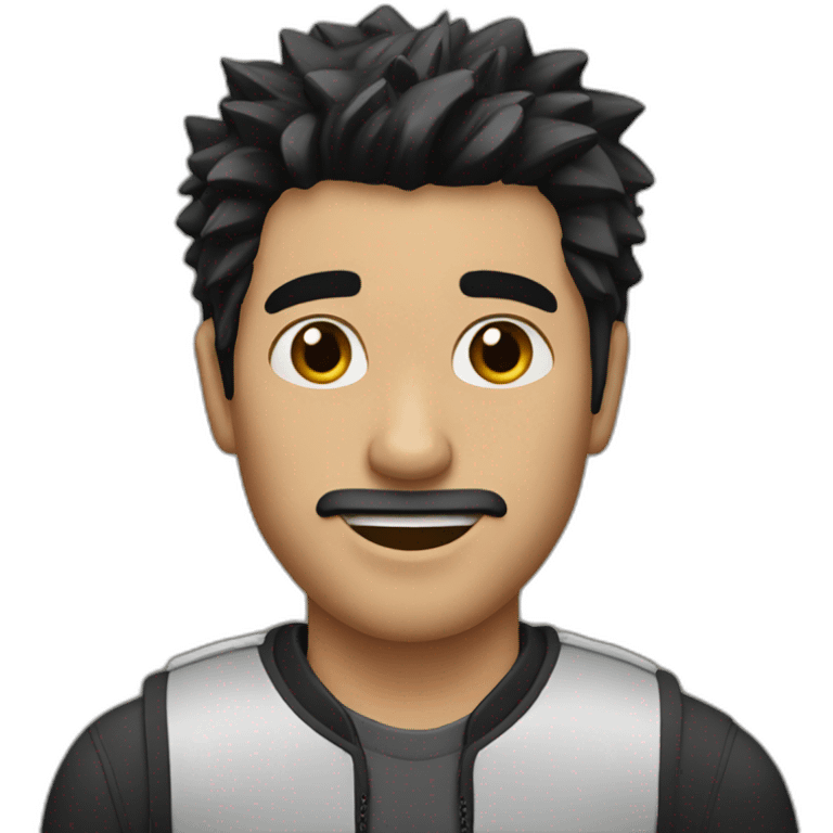 guy with black hair spike cut emoji