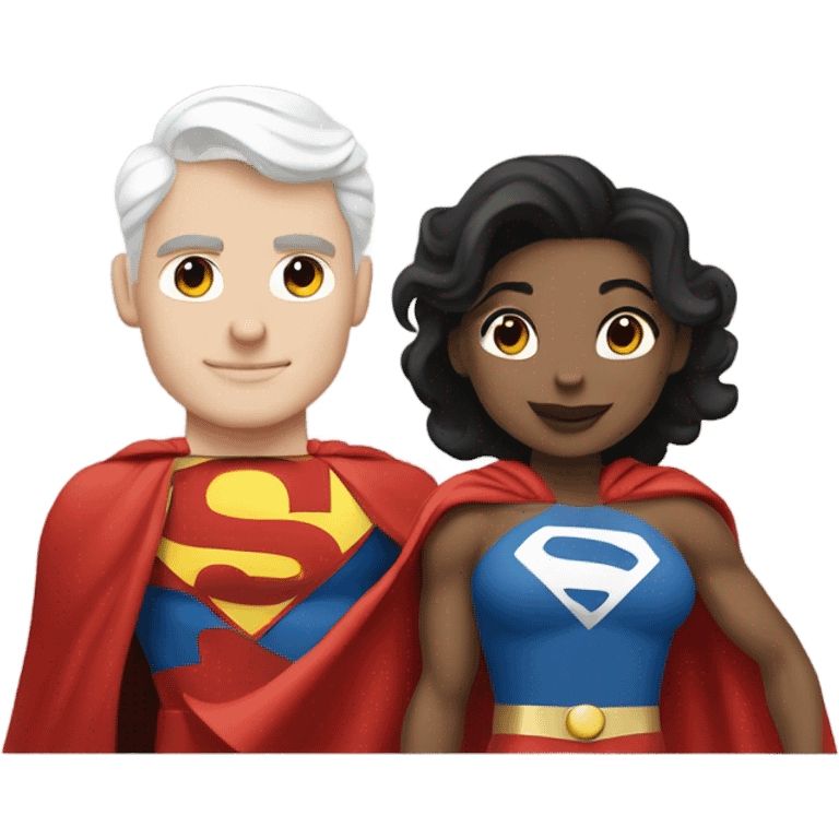 White Superman and super woman emoji