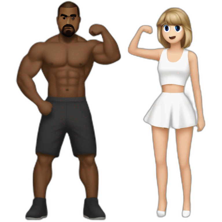 Kanye west flexing his muscles on Taylor Swift emoji