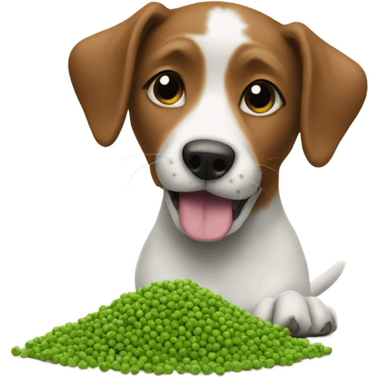 dog eating peas emoji