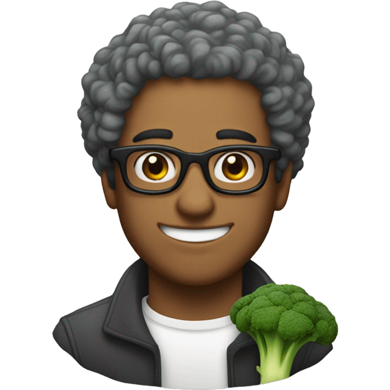 man in his 20s with broccoli hair and glasses in love with an aged man emoji