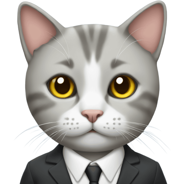 Cat wearing suit emoji