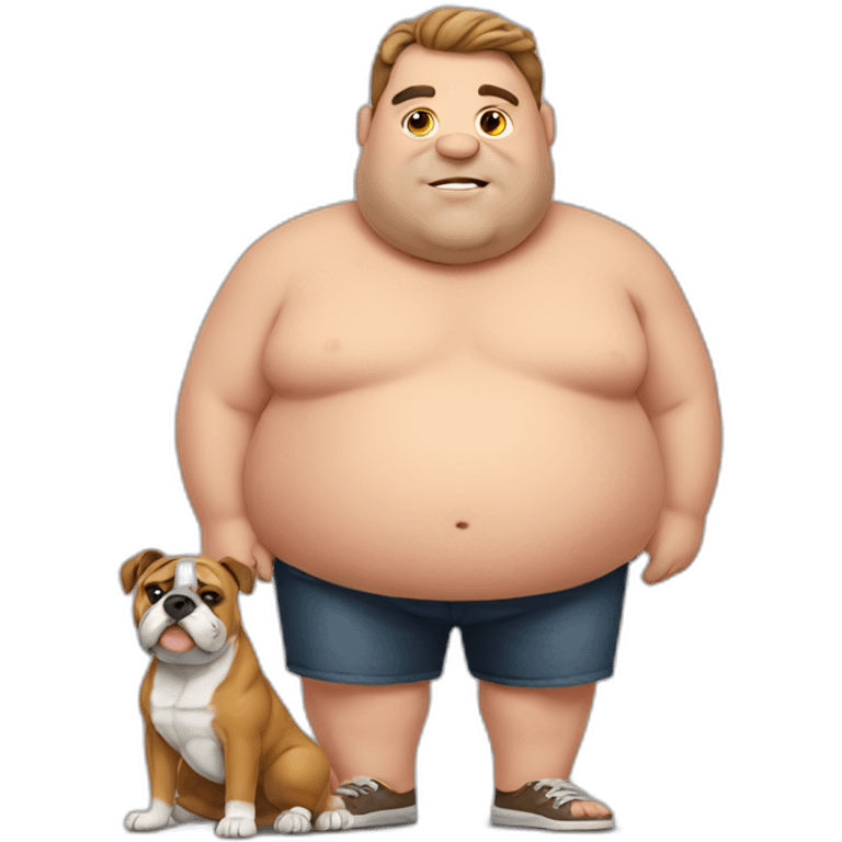 Fat Man with Bulldog emoji