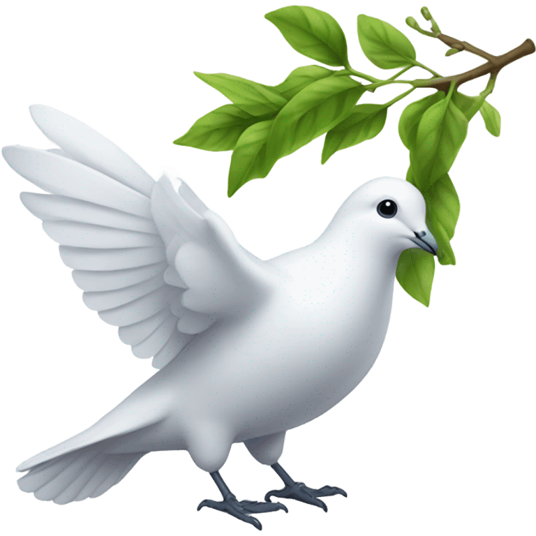 The dove of peace, which holds a green twig in its beak emoji