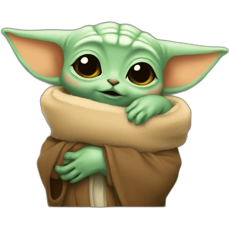 baby Yoda hug little fox emoji