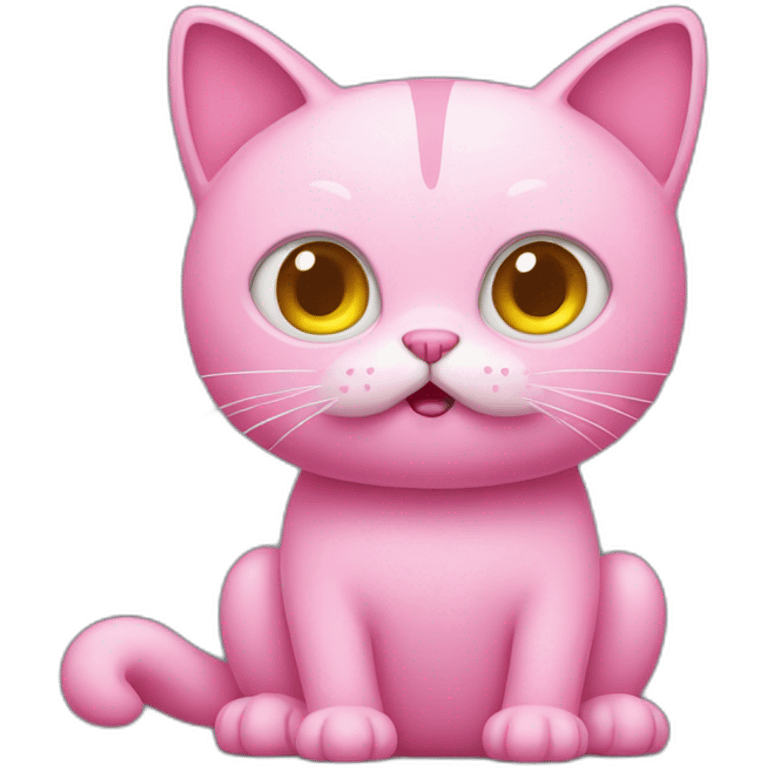 pink cat lost and confused emoji